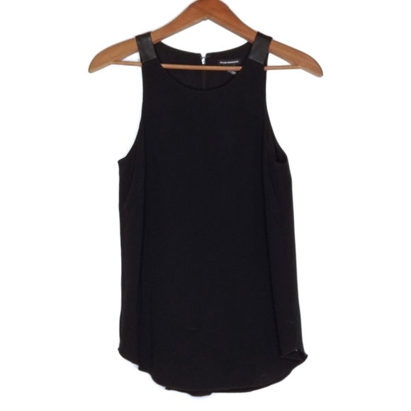 Club Monaco | Racerback Tank Top Blouse XS Black - Picture 1 of 9